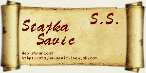 Stajka Savić vizit kartica